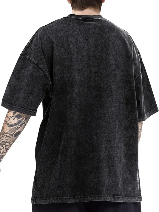 Men's T Shirt Rock Band Spiked Skull Graphic Print Oversized Vintage Washed Womens Short Sleeve Tee Top Y2k Clothing Summer 2025