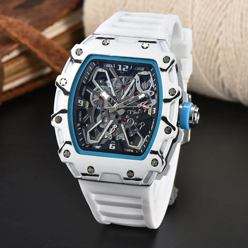 Foreign trade new men's watch wholesale color line hollow dial quartz watch simple fashion watch spot