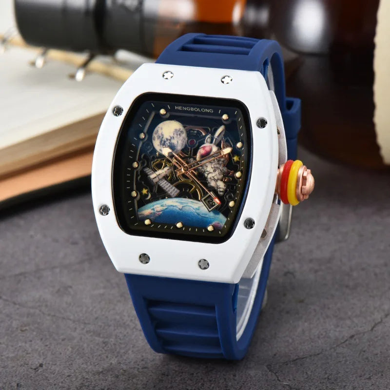 Luxury Fashion Band Tonneau Men Watch Luminous Waterproof Date Sport High Quality Quartz Watches Men Steel AAA Men Wristwatch