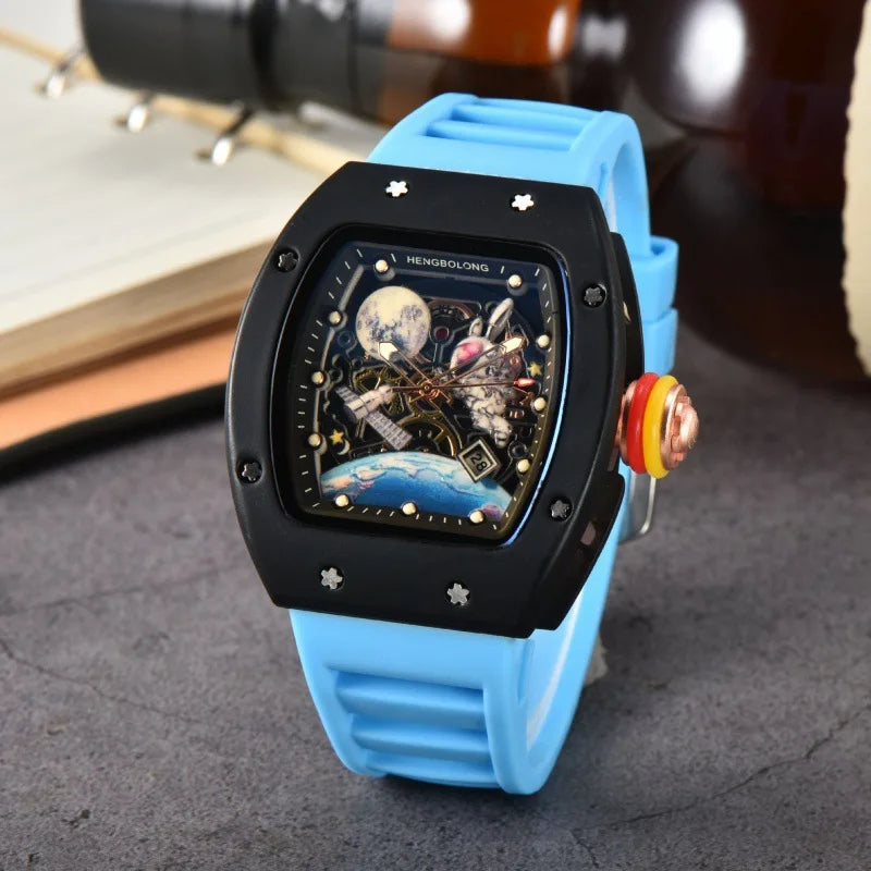 Luxury Fashion Band Tonneau Men Watch Luminous Waterproof Date Sport High Quality Quartz Watches Men Steel AAA Men Wristwatch