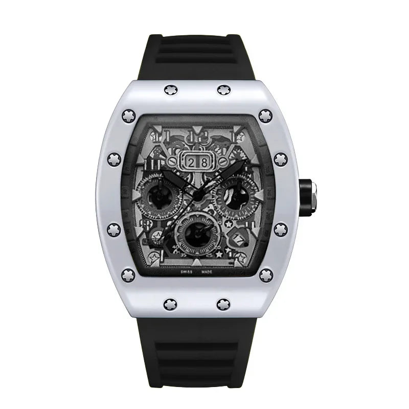 Luxury Men’s Quartz Wristwatch Skeleton Hollow Design Trend Machanical Men's Watch for Man Automatic Hollow Luminous Waterproof