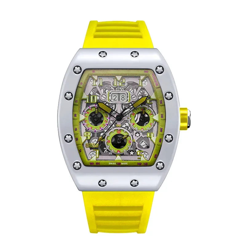 Luxury Men’s Quartz Wristwatch Skeleton Hollow Design Trend Machanical Men's Watch for Man Automatic Hollow Luminous Waterproof