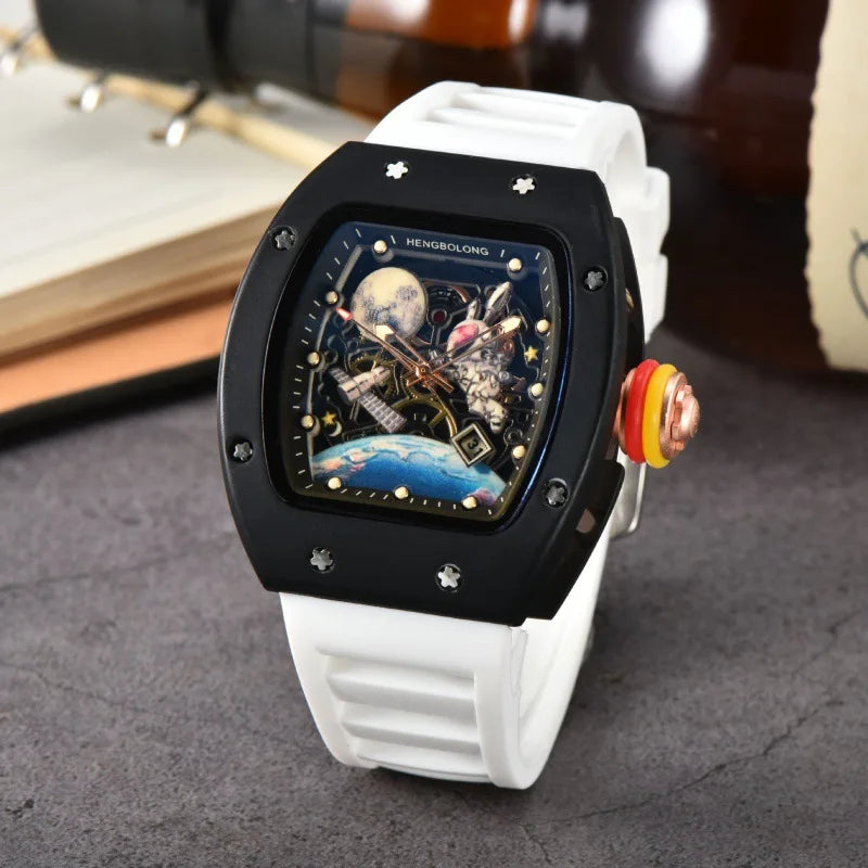 Luxury Fashion Band Tonneau Men Watch Luminous Waterproof Date Sport High Quality Quartz Watches Men Steel AAA Men Wristwatch