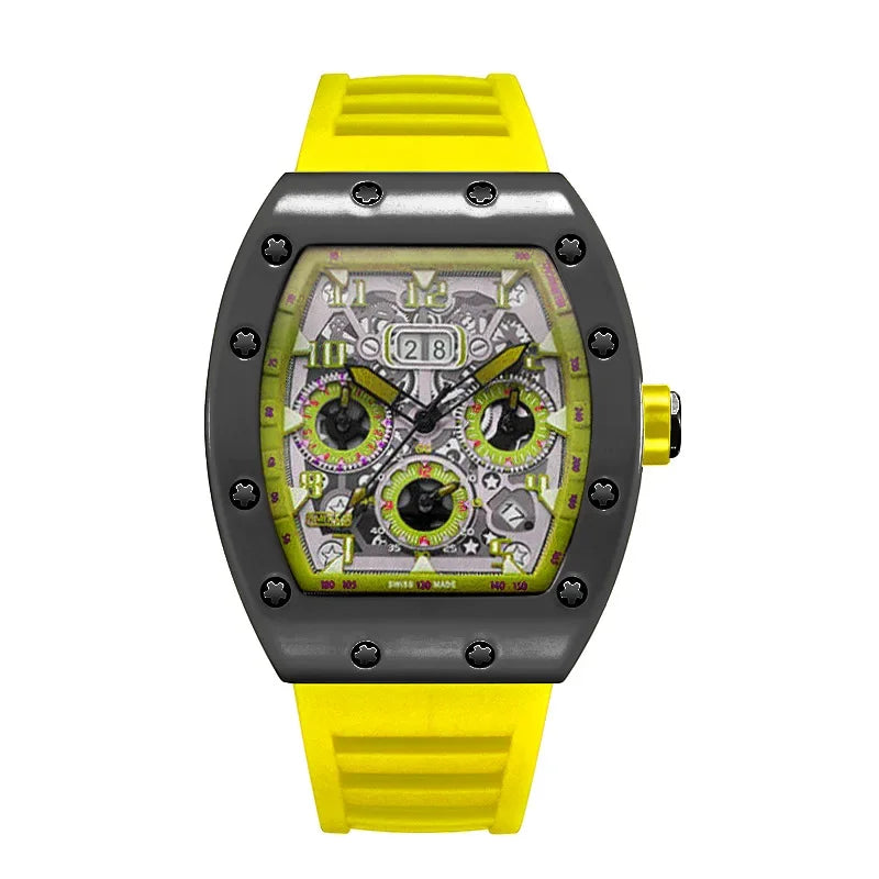 Luxury Men’s Quartz Wristwatch Skeleton Hollow Design Trend Machanical Men's Watch for Man Automatic Hollow Luminous Waterproof