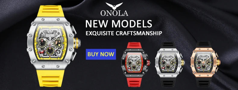 New Luxury Fashion Watches Men ONOLA Brand Hollow Full Automatic Mechanical Men Watch Waterproof Clock