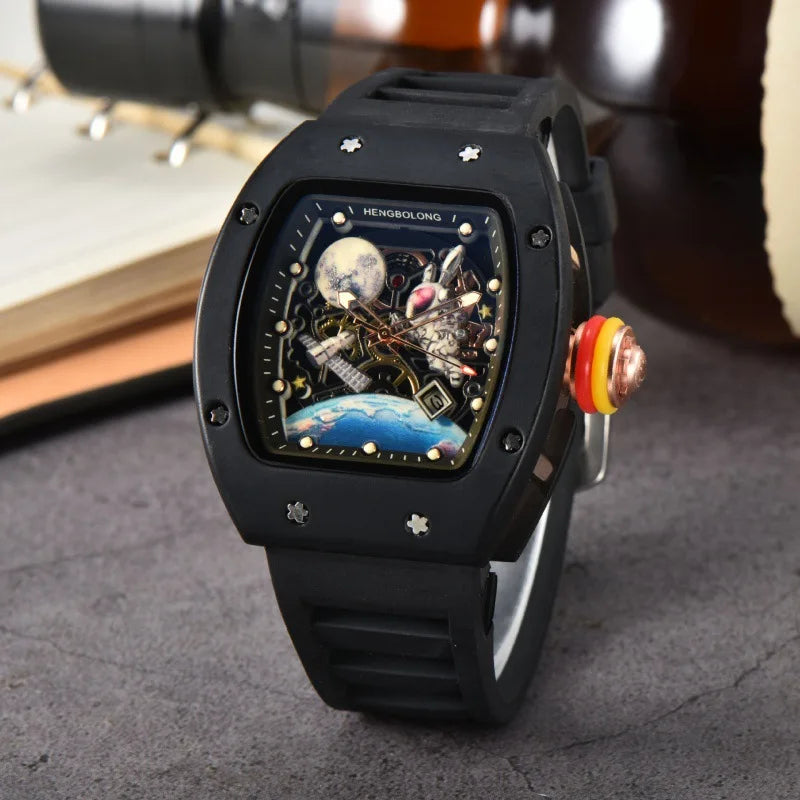 Luxury Fashion Band Tonneau Men Watch Luminous Waterproof Date Sport High Quality Quartz Watches Men Steel AAA Men Wristwatch