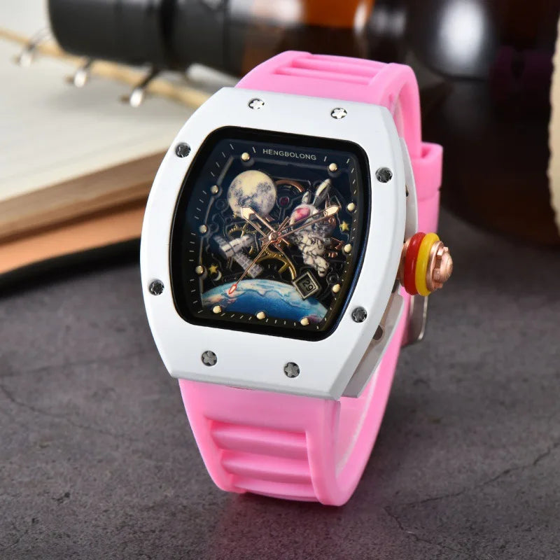 Luxury Fashion Band Tonneau Men Watch Luminous Waterproof Date Sport High Quality Quartz Watches Men Steel AAA Men Wristwatch