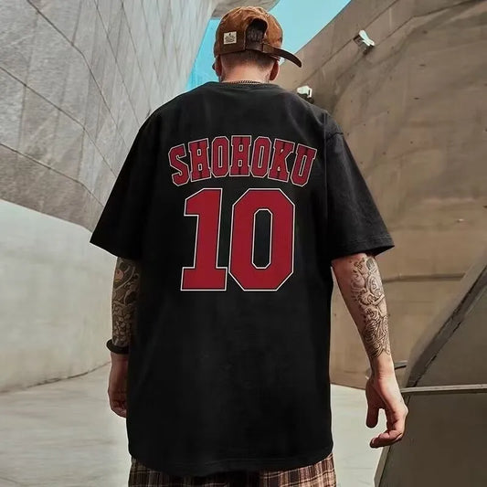 8XL Men Oversize Fashion Loose American Basketball Number ten Print Short Sleeve Round Neck Versatile Trend Couple outfit