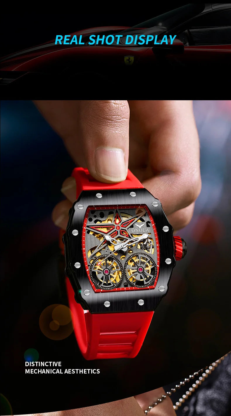 New Luxury Fashion Watches Men ONOLA Brand Hollow Full Automatic Mechanical Men Watch Waterproof Clock