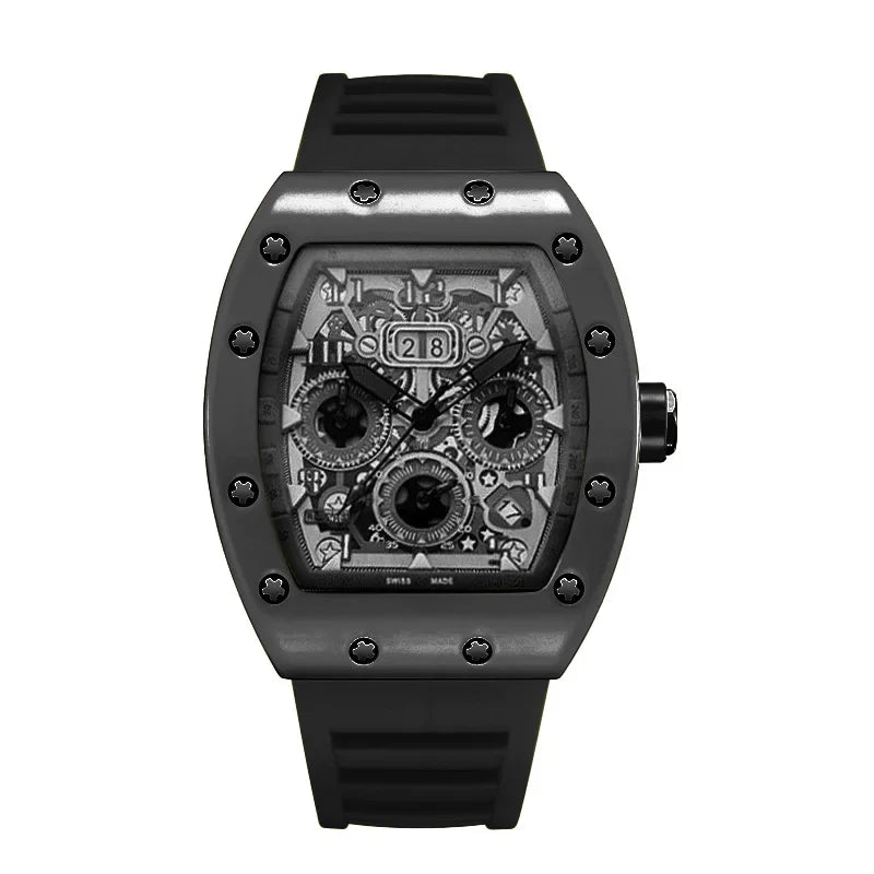 Luxury Men’s Quartz Wristwatch Skeleton Hollow Design Trend Machanical Men's Watch for Man Automatic Hollow Luminous Waterproof