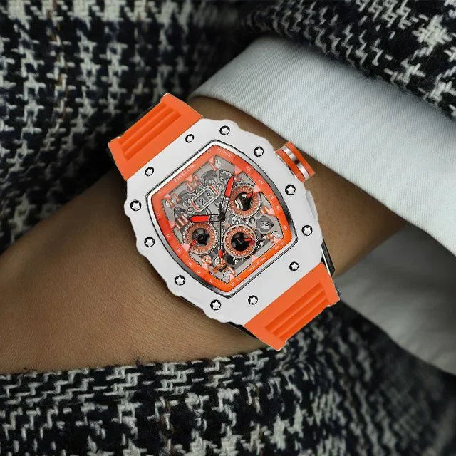 Luxury Men’s Quartz Wristwatch Skeleton Hollow Design Trend Machanical Men's Watch for Man Automatic Hollow Luminous Waterproof
