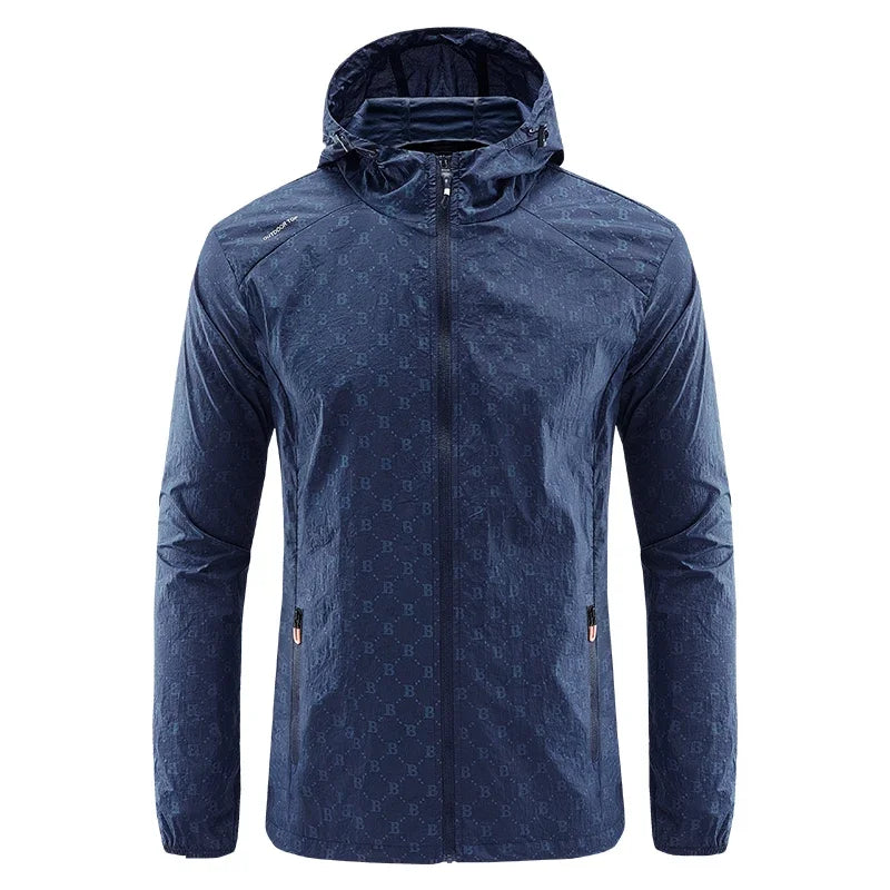 Men Thin Summer Cycling jacket Sun Protection jacket Moutain Hiking Fishing Casual Windbreaker Quick Drying Sports Hooded Coat