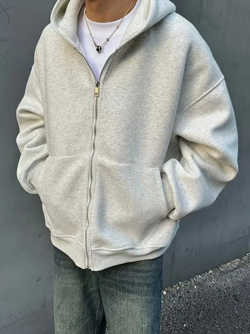 Streetwear fashion three-dimensional backpack casual hoodie Y2K autumn winter high street trend punk men's top loose sportswear