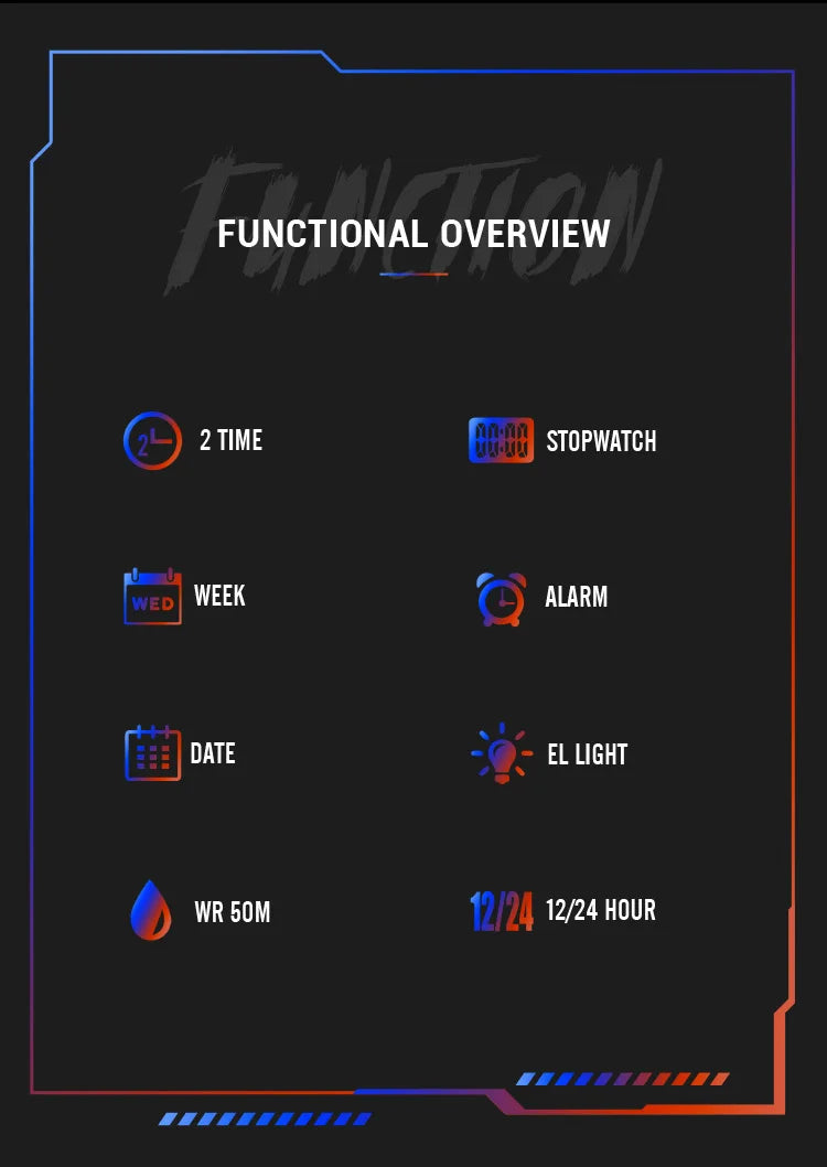 STRYVE Men's Watches 8025 Fashion Watch for Man 5ATM Waterproof Men's Clock High Quality Digital-Analog Movement Silicone Strap