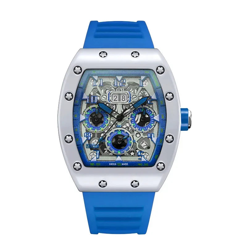 Luxury Men’s Quartz Wristwatch Skeleton Hollow Design Trend Machanical Men's Watch for Man Automatic Hollow Luminous Waterproof