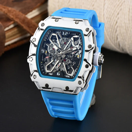 Foreign trade new men's watch wholesale color line hollow dial quartz watch simple fashion watch spot