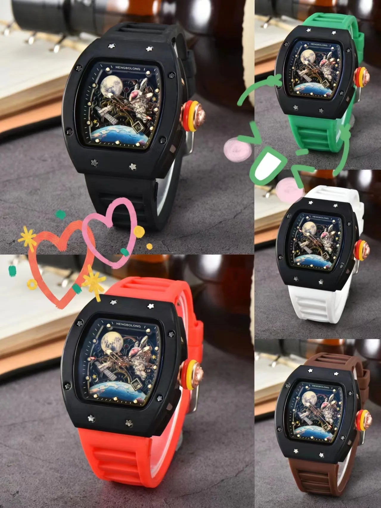 Luxury Fashion Band Tonneau Men Watch Luminous Waterproof Date Sport High Quality Quartz Watches Men Steel AAA Men Wristwatch