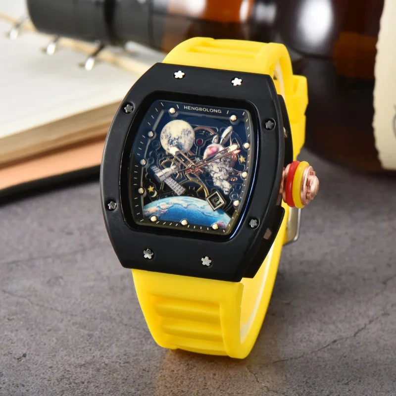 Luxury Fashion Band Tonneau Men Watch Luminous Waterproof Date Sport High Quality Quartz Watches Men Steel AAA Men Wristwatch