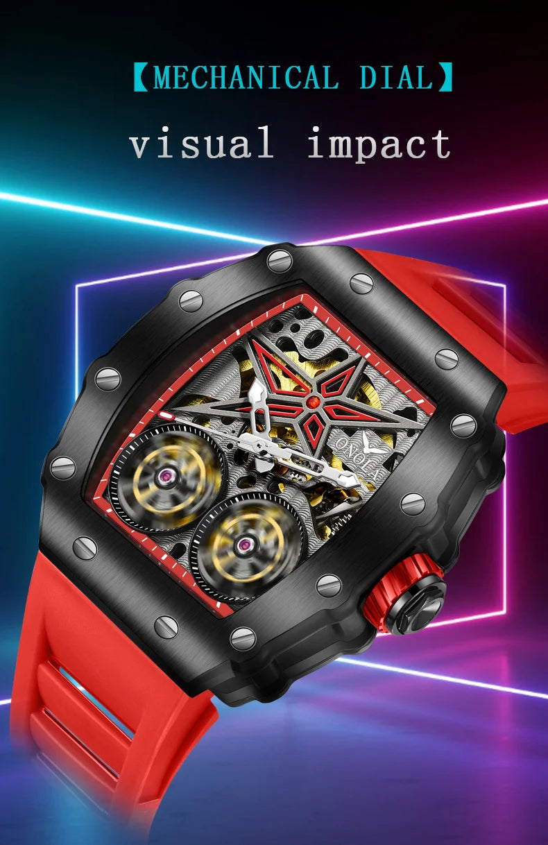 New Luxury Fashion Watches Men ONOLA Brand Hollow Full Automatic Mechanical Men Watch Waterproof Clock