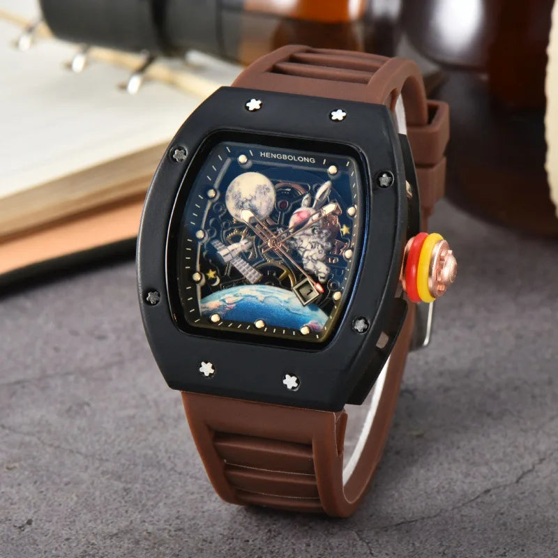 Luxury Fashion Band Tonneau Men Watch Luminous Waterproof Date Sport High Quality Quartz Watches Men Steel AAA Men Wristwatch