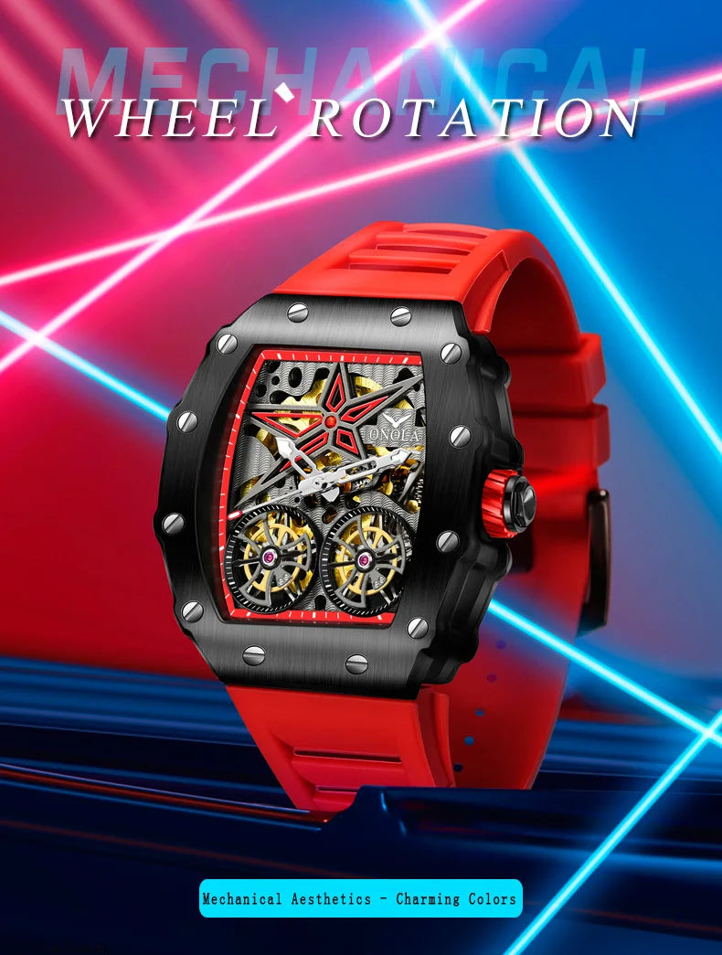 New Luxury Fashion Watches Men ONOLA Brand Hollow Full Automatic Mechanical Men Watch Waterproof Clock