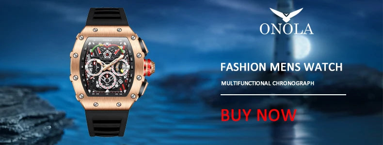 New Luxury Fashion Watches Men ONOLA Brand Hollow Full Automatic Mechanical Men Watch Waterproof Clock