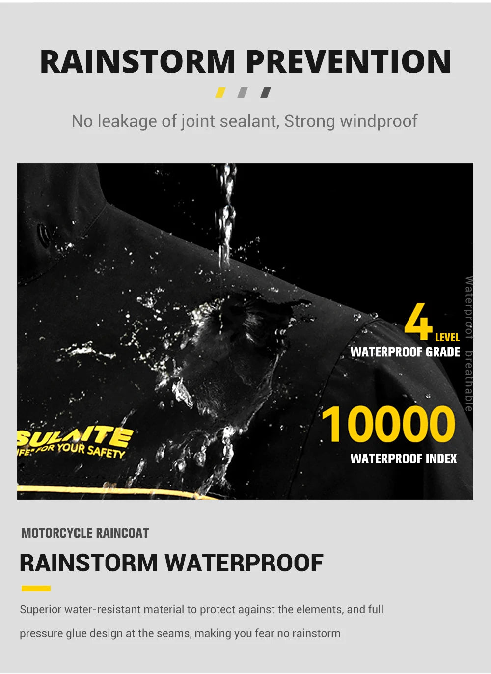 Motorcycle Raincoat Suit Rainstorm Prevention Jacket Pants Camping Hiking Fishing Raincoat Moto Raincoat Motorcyclist Rider Rain