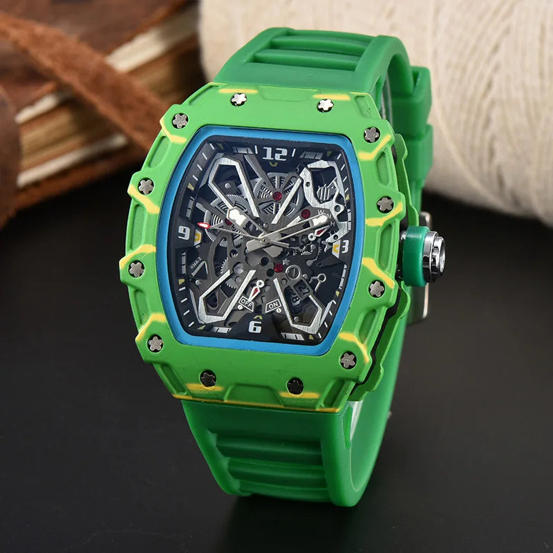 Foreign trade new men's watch wholesale color line hollow dial quartz watch simple fashion watch spot