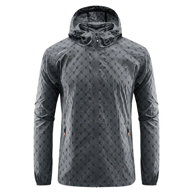 Men Thin Summer Cycling jacket Sun Protection jacket Moutain Hiking Fishing Casual Windbreaker Quick Drying Sports Hooded Coat