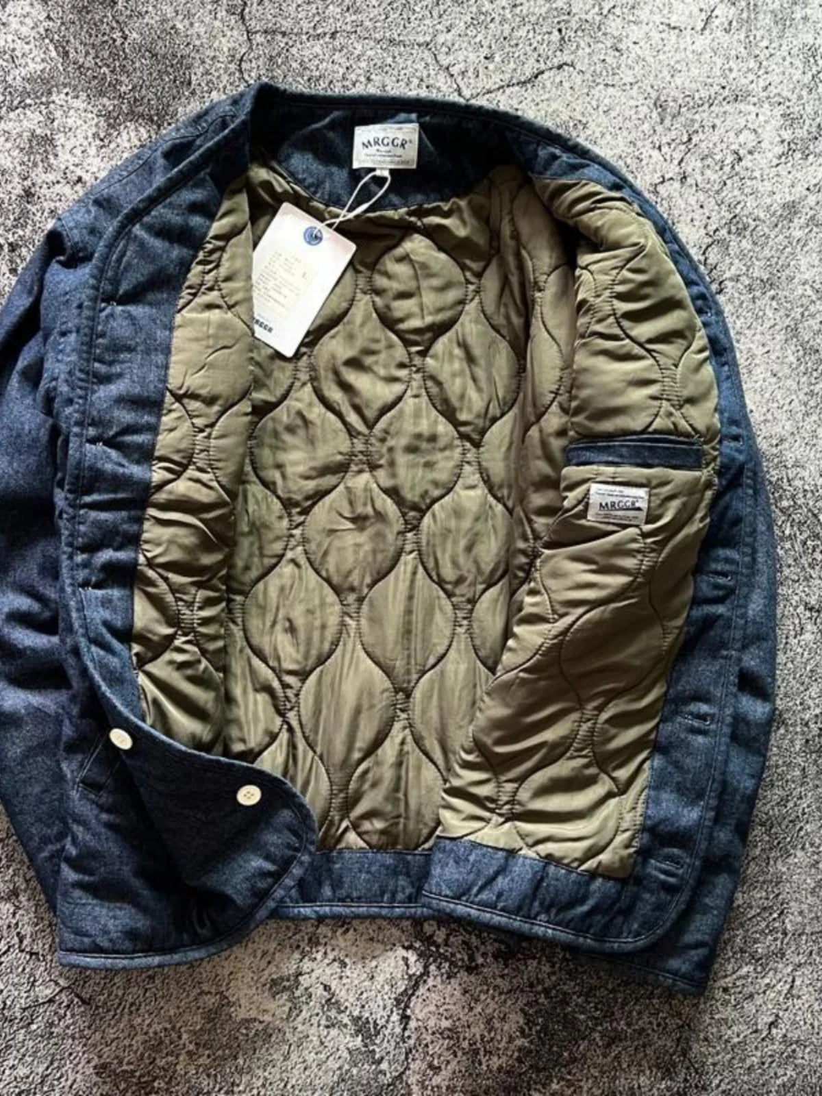 Retro Japanese Sle Thi Warm Autumn Winter Cotton Jaet Casual Versatile Denim Outerwear Stand Collar Men's Clothing