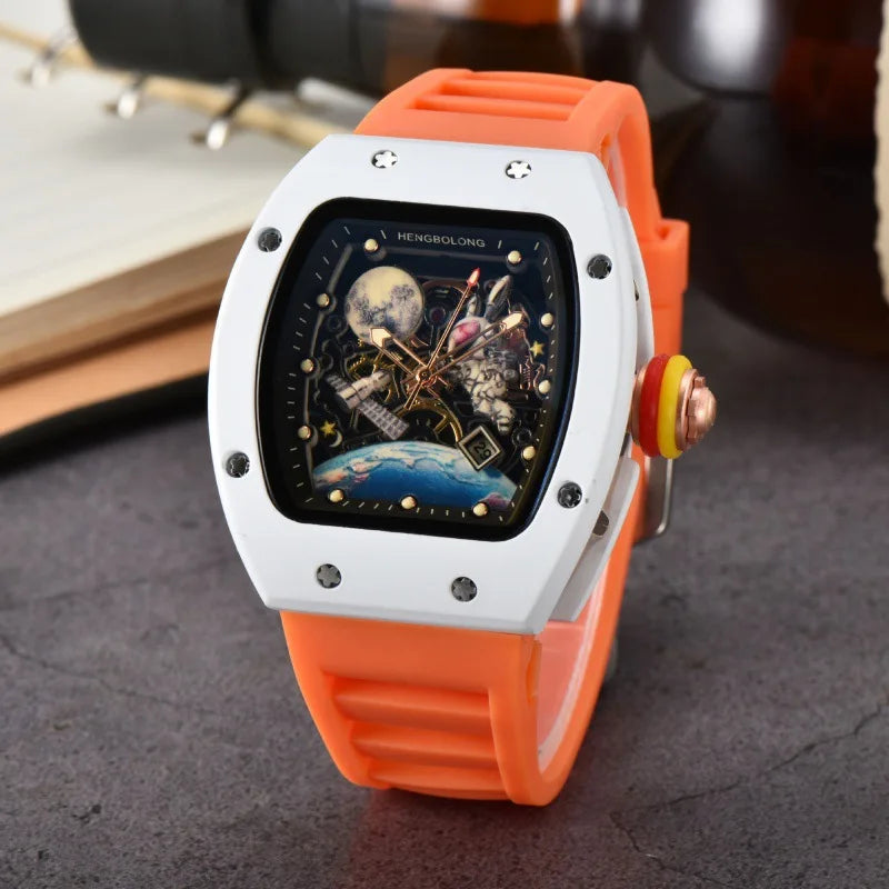 Luxury Fashion Band Tonneau Men Watch Luminous Waterproof Date Sport High Quality Quartz Watches Men Steel AAA Men Wristwatch