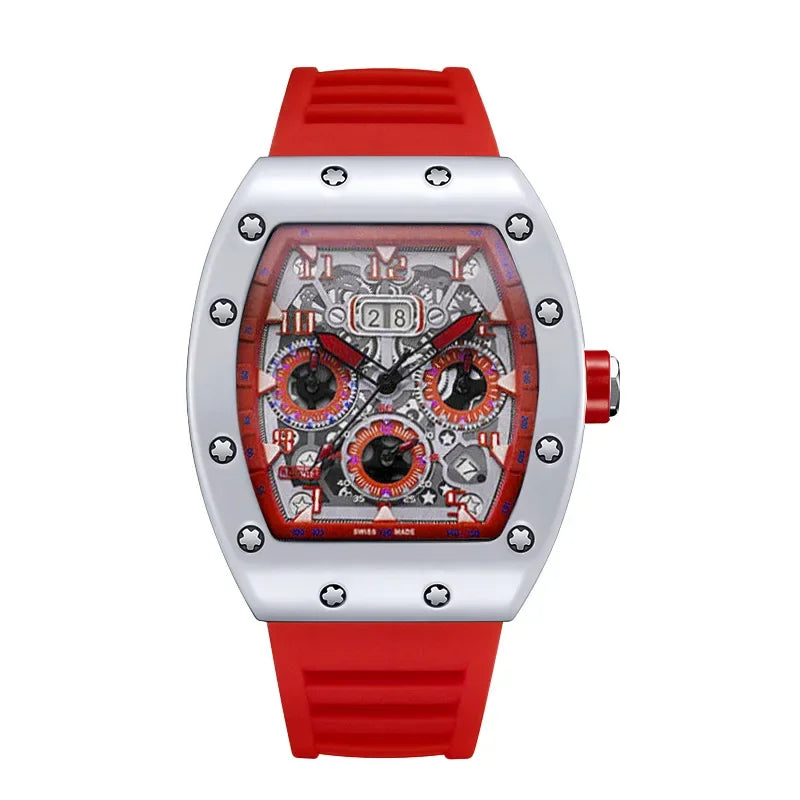 Luxury Men’s Quartz Wristwatch Skeleton Hollow Design Trend Machanical Men's Watch for Man Automatic Hollow Luminous Waterproof