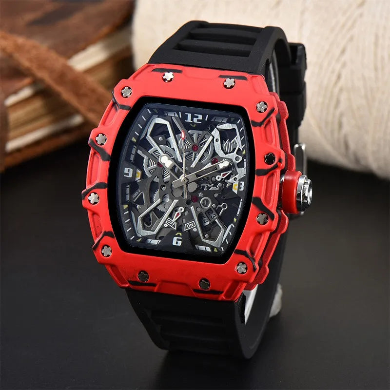 Foreign trade new men's watch wholesale color line hollow dial quartz watch simple fashion watch spot