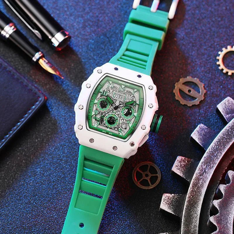 Luxury Men’s Quartz Wristwatch Skeleton Hollow Design Trend Machanical Men's Watch for Man Automatic Hollow Luminous Waterproof