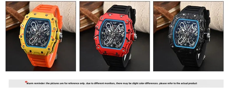 Foreign trade new men's watch wholesale color line hollow dial quartz watch simple fashion watch spot