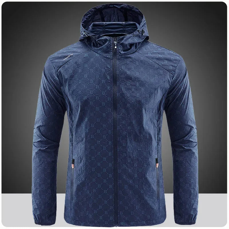 Men Thin Summer Cycling jacket Sun Protection jacket Moutain Hiking Fishing Casual Windbreaker Quick Drying Sports Hooded Coat