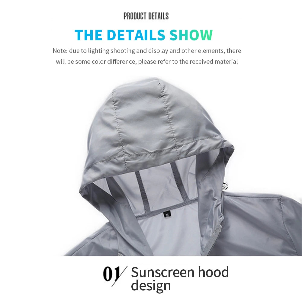 Sun Protection Male Summer Cycling Jacket Sports Casual Youth Coat Anti-UV Outdoor Sports Fitness Run Train Long Sleeve Fishing