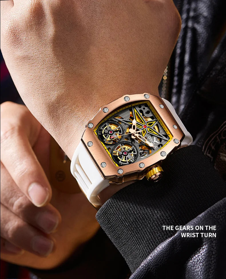 New Luxury Fashion Watches Men ONOLA Brand Hollow Full Automatic Mechanical Men Watch Waterproof Clock