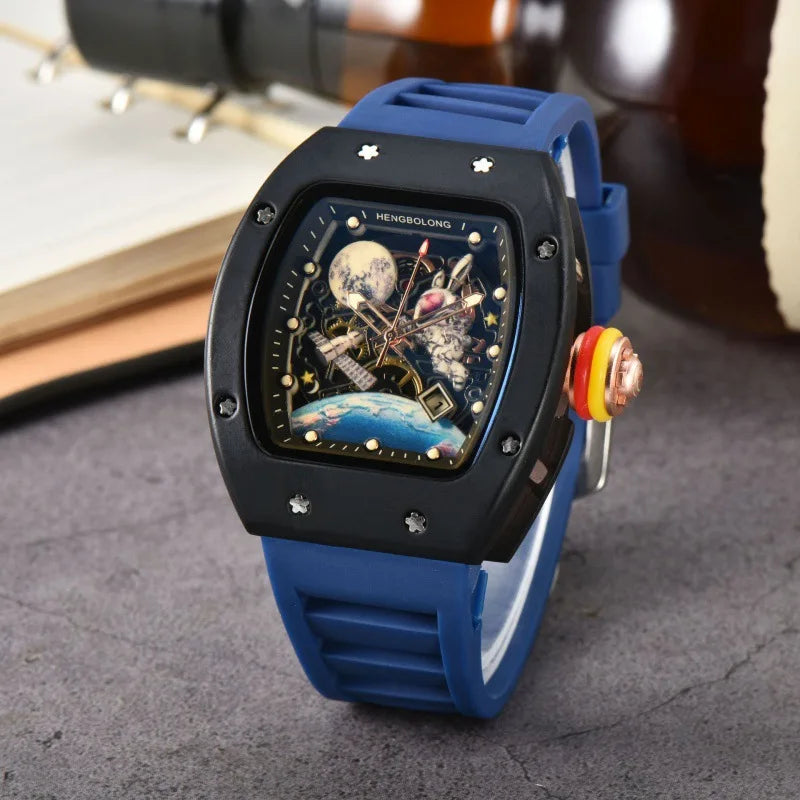 Luxury Fashion Band Tonneau Men Watch Luminous Waterproof Date Sport High Quality Quartz Watches Men Steel AAA Men Wristwatch
